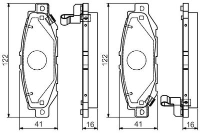 0986495122 BOSCH Комплект тормозных колодок, дисковый тормоз