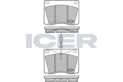 180205 ICER Комплект тормозных колодок, дисковый тормоз