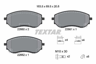 2266001 TEXTAR Комплект тормозных колодок, дисковый тормоз