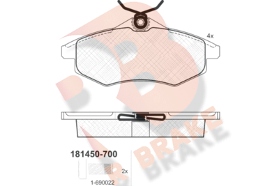 RB1450700 R BRAKE Комплект тормозных колодок, дисковый тормоз