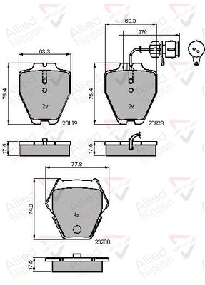 ADB11770 COMLINE Комплект тормозных колодок, дисковый тормоз