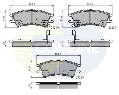 CBP3488 COMLINE Комплект тормозных колодок, дисковый тормоз