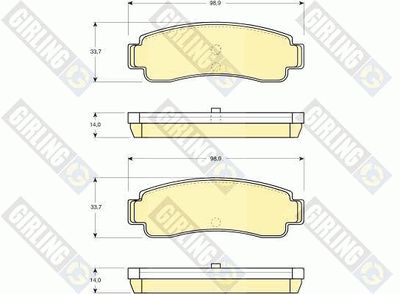 6109829 GIRLING Комплект тормозных колодок, дисковый тормоз