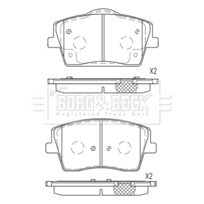 BBP2806 BORG & BECK Комплект тормозных колодок, дисковый тормоз