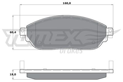TX1704 TOMEX Brakes Комплект тормозных колодок, дисковый тормоз
