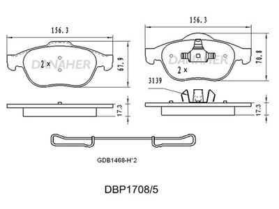 DBP17085 DANAHER Комплект тормозных колодок, дисковый тормоз