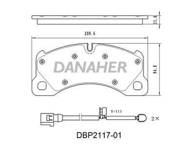 DBP211701 DANAHER Комплект тормозных колодок, дисковый тормоз