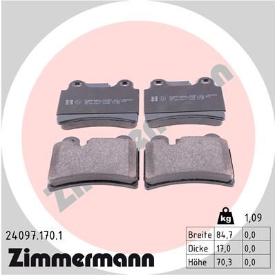 240971701 ZIMMERMANN Комплект тормозных колодок, дисковый тормоз
