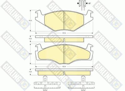 6104595 GIRLING Комплект тормозных колодок, дисковый тормоз