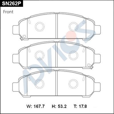 SN262P ADVICS Комплект тормозных колодок, дисковый тормоз