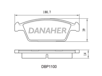 DBP1100 DANAHER Комплект тормозных колодок, дисковый тормоз