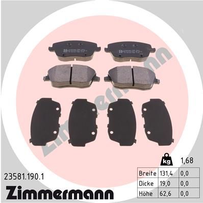 235811901 ZIMMERMANN Комплект тормозных колодок, дисковый тормоз