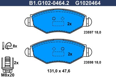 B1G10204642 GALFER Комплект тормозных колодок, дисковый тормоз