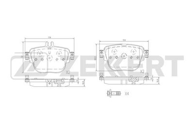 BS3071 ZEKKERT Комплект тормозных колодок, дисковый тормоз