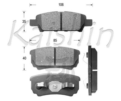 FK6124 KAISHIN Комплект тормозных колодок, дисковый тормоз