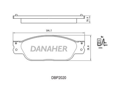 DBP2020 DANAHER Комплект тормозных колодок, дисковый тормоз