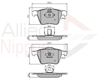 ADB01280 COMLINE Комплект тормозных колодок, дисковый тормоз