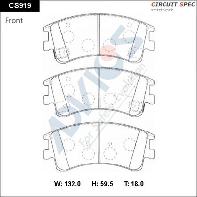 CS919 ADVICS Комплект тормозных колодок, дисковый тормоз
