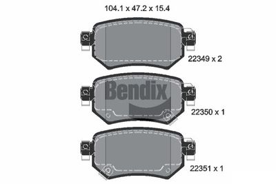 BPD1884 BENDIX Braking Комплект тормозных колодок, дисковый тормоз