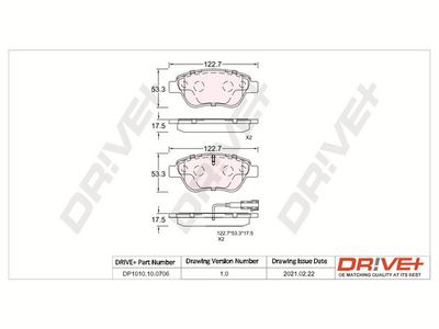 DP1010100706 Dr!ve+ Комплект тормозных колодок, дисковый тормоз