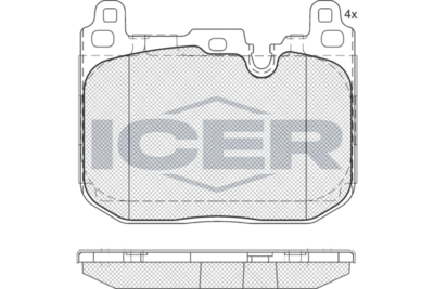 182093208 ICER Комплект тормозных колодок, дисковый тормоз