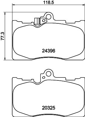 8DB355036881 HELLA Комплект тормозных колодок, дисковый тормоз