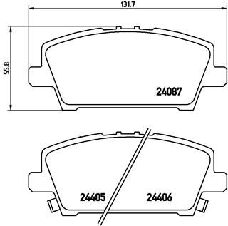 P28037 BREMBO Комплект тормозных колодок, дисковый тормоз