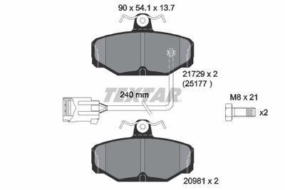 2172902 TEXTAR Комплект тормозных колодок, дисковый тормоз