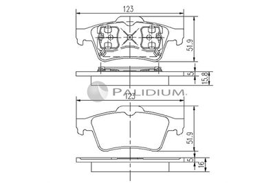 P11034 ASHUKI by Palidium Комплект тормозных колодок, дисковый тормоз