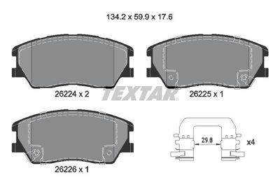 2622401 TEXTAR Комплект тормозных колодок, дисковый тормоз