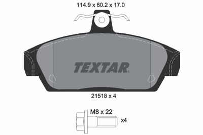 2151801 TEXTAR Комплект тормозных колодок, дисковый тормоз