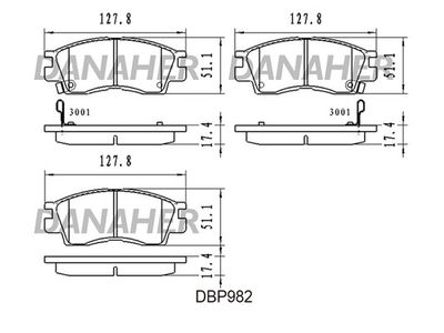 DBP982 DANAHER Комплект тормозных колодок, дисковый тормоз