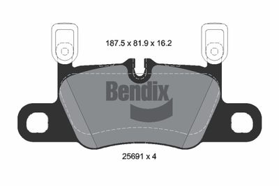 BPD2419 BENDIX Braking Комплект тормозных колодок, дисковый тормоз