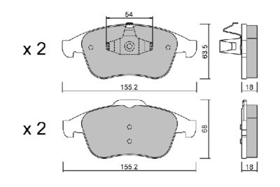 BPRE1019 AISIN Комплект тормозных колодок, дисковый тормоз