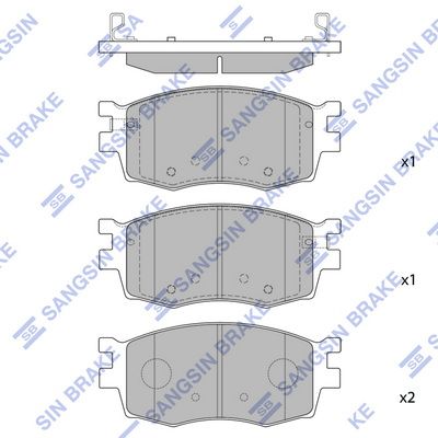 SP1186 Hi-Q Комплект тормозных колодок, дисковый тормоз