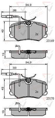 ADB11098 COMLINE Комплект тормозных колодок, дисковый тормоз