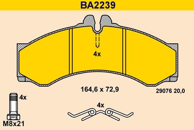 BA2239 BARUM Комплект тормозных колодок, дисковый тормоз
