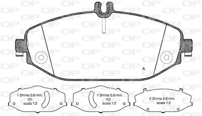 BPA161800 OPEN PARTS Комплект тормозных колодок, дисковый тормоз