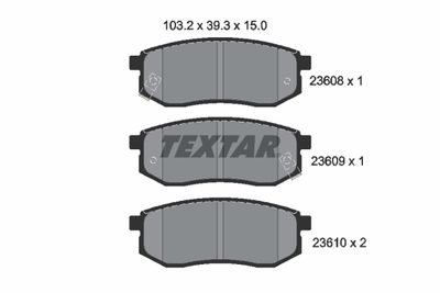 2360801 TEXTAR Комплект тормозных колодок, дисковый тормоз