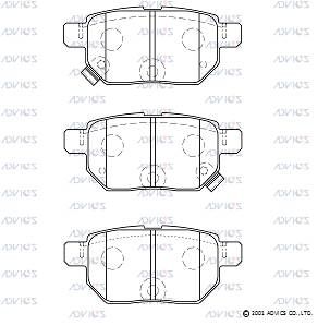 A2N196 ADVICS Комплект тормозных колодок, дисковый тормоз