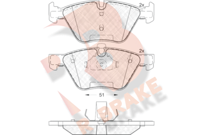 RB1683 R BRAKE Комплект тормозных колодок, дисковый тормоз