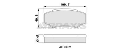 AA0181 BRAXIS Комплект тормозных колодок, дисковый тормоз