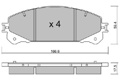 BPLX1002 AISIN Комплект тормозных колодок, дисковый тормоз