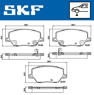 VKBP80346A SKF Комплект тормозных колодок, дисковый тормоз