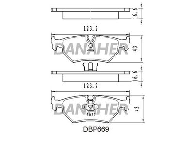 DBP669 DANAHER Комплект тормозных колодок, дисковый тормоз