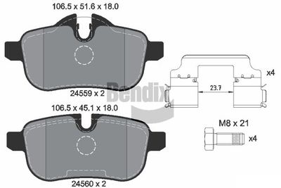 BPD2171 BENDIX Braking Комплект тормозных колодок, дисковый тормоз
