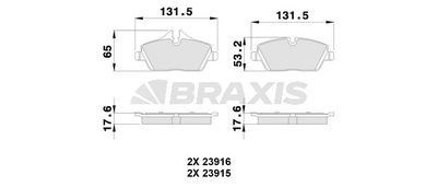 AA0031 BRAXIS Комплект тормозных колодок, дисковый тормоз