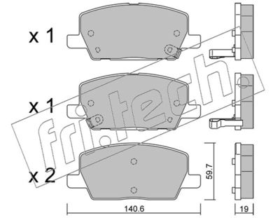 12120 fri.tech. Комплект тормозных колодок, дисковый тормоз