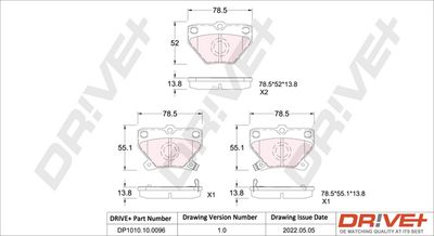 DP1010100096 Dr!ve+ Комплект тормозных колодок, дисковый тормоз