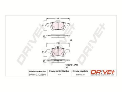 DP1010100394 Dr!ve+ Комплект тормозных колодок, дисковый тормоз